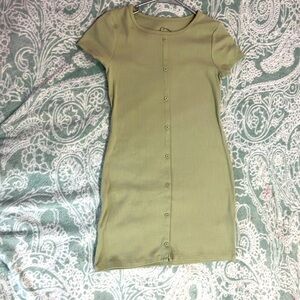 Art Class Girl's Size L (10/12) Short Sleeve Ribbed Dress Green